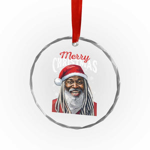 Merry Xmas Dreadlocks Black Santa Crystal Glass Ornament TS11 Print Your Wear