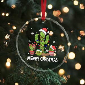 Merry Xmas In Arizona US State Funny Saguaro Cactus Christmas Tree Crystal Glass Ornament TS02 Print Your Wear