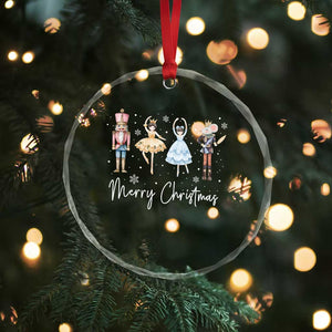 Merry Xmas Nutcracker Ballerina Mouseking Crystal Glass Ornament TS11 Print Your Wear