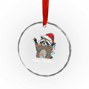 Merry Xmas Raccoon Crystal Glass Ornament Happy Holidays Gift Animal Red Santa Hat TS10 Print Your Wear