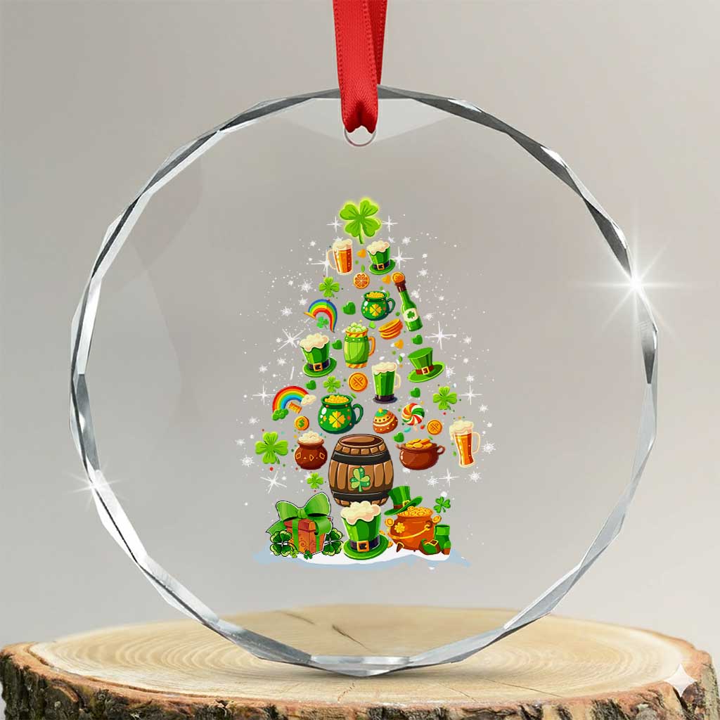 Merry Xmas Tree Irish Crystal Glass Ornament TS09 Transparent Glass 3'' Circle Print Your Wear