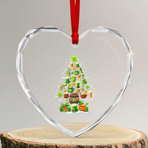 Merry Xmas Tree Irish Heart Crystal Glass Ornament TS09 Transparent Glass 3'' Heart Print Your Wear