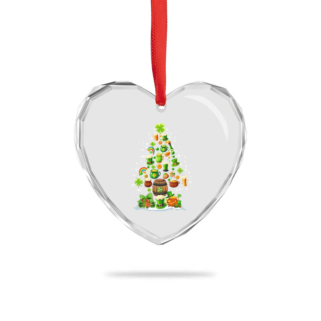 Merry Xmas Tree Irish Heart Crystal Glass Ornament TS09 Print Your Wear