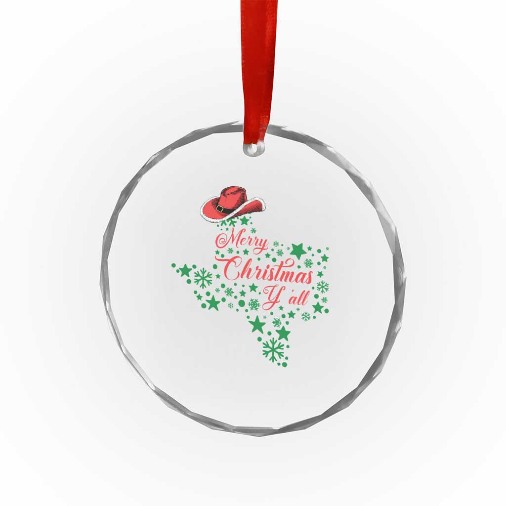 Merry Xmas Y'All Texas Crystal Glass Ornament TS09 Print Your Wear