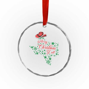 Merry Xmas Y'All Texas Crystal Glass Ornament TS09 Print Your Wear