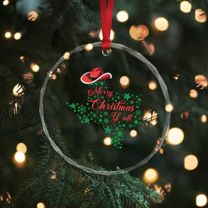 Merry Xmas Y'All Texas Crystal Glass Ornament TS09 Print Your Wear