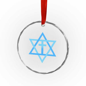 Messianic Cross Star of David Yeshua Jesus Crystal Glass Ornament TS11 Print Your Wear