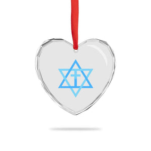 Messianic Cross Star of David Yeshua Jesus Heart Crystal Glass Ornament TS11 Print Your Wear