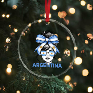 Messy Bun Argentina Pride Argentinian Girl Crystal Glass Ornament TS11 Print Your Wear