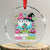 Metastatic Breast Cancer Awareness Ghost Crystal Glass Ornament Halloween Green Teal Pink Ribbon TS10 Transparent Glass 3'' Circle Print Your Wear