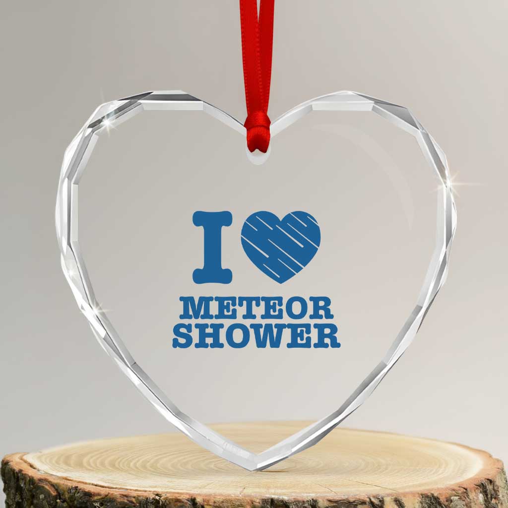 Meteor Shower Lover Heart Crystal Glass Ornament Astronomy Enthusiast Gift