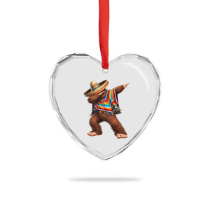 Mexican Bigfoot Dabbing Cinco de Mayo Funny Fiesta Heart Crystal Glass Ornament TS11 Print Your Wear