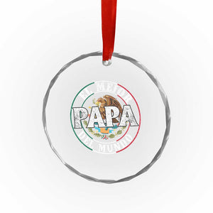 Mexican Dad Crystal Glass Ornament El Mejor Papá del Mundo Mexico Flag Eagle TS02 Print Your Wear
