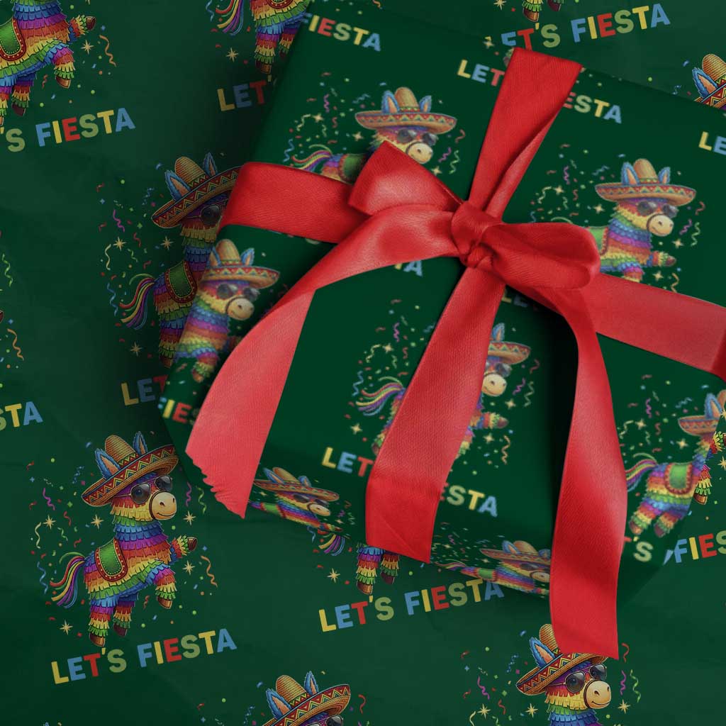 Mexican Fiesta Pinata Wrapping Paper Roll Funny Cinco De Mayo TS12 Green Print Your Wear