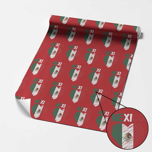 Mexican Flag Heart Mexico City Independence Day Gift Wrapping Paper Roll TS14 Red Print Your Wear