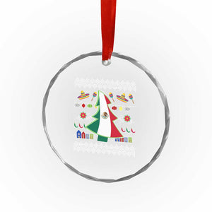 Mexican Xmas Crystal Glass Ornament Mexico Flag Xmas Tree Ugly Sweater TS02 Print Your Wear