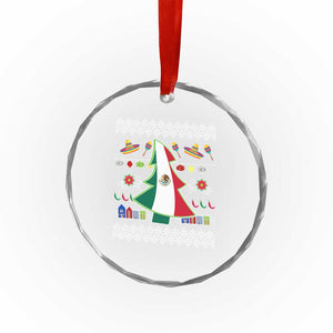 Mexican Xmas Crystal Glass Ornament Mexico Flag Xmas Tree Ugly Sweater TS02 Print Your Wear