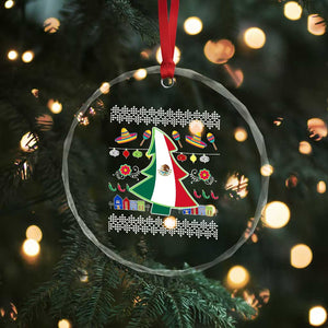 Mexican Xmas Crystal Glass Ornament Mexico Flag Xmas Tree Ugly Sweater TS02 Print Your Wear