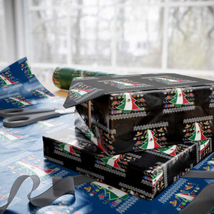Mexican Xmas Wrapping Paper Roll Mexico Flag Xmas Tree Ugly Sweater TS02 Black Print Your Wear