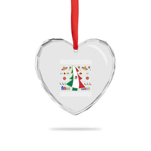 Mexican Xmas Heart Crystal Glass Ornament Mexico Flag Xmas Tree Ugly Sweater TS02 Print Your Wear