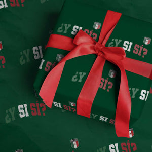 Mexican Y Si Si Football Jersey Style Wrapping Paper Roll Funny Mexico Roots TS11 Green Print Your Wear