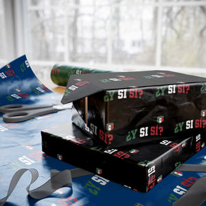 Mexican Y Si Si Football Jersey Style Wrapping Paper Roll Funny Mexico Roots TS11 Black Print Your Wear