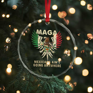 Mexicans Ain't Going Anywhere Crystal Glass Ornament Eagle Mexico Flag Retro Vintage TS02 Print Your Wear