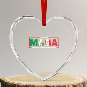 Mexicans Ain't Going Anywhere Heart Crystal Glass Ornament Mexico Flag TS02 Transparent Glass 3'' Heart Print Your Wear