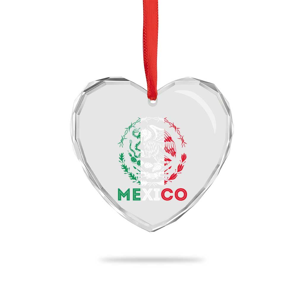 Mexico Coat of Arms Heart Crystal Glass Ornament Eagle Mexican Flag Mexico Heritage Roots TS10 Print Your Wear