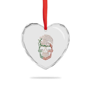 Mexico Coat of Arms Skull Heart Crystal Glass Ornament Eagle Mexican Flag Mexico Heritage Roots TS10 Print Your Wear