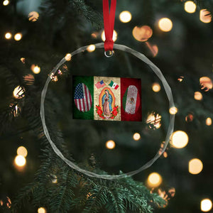 Mexico Flag Crystal Glass Ornament Virgin Mary Mexican American Patriotic Mexican Roots TS10 Print Your Wear