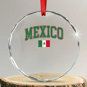 Mexico Flag Vintage Mexican Pride Heritage Crystal Glass Ornament TS11 Transparent Glass 3'' Circle Print Your Wear