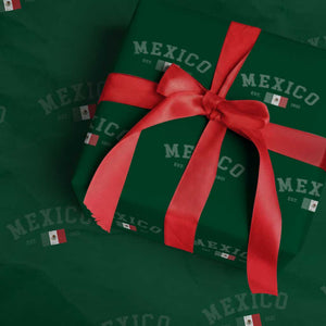 Mexico Mexican Flag Vintage Pride Wrapping Paper Roll TS14 Green Print Your Wear