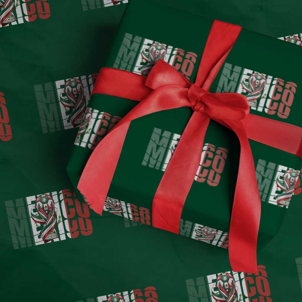 Mexico National Soccer Lover World Wrapping Paper Roll Football Fan Gift TS12 Green Print Your Wear