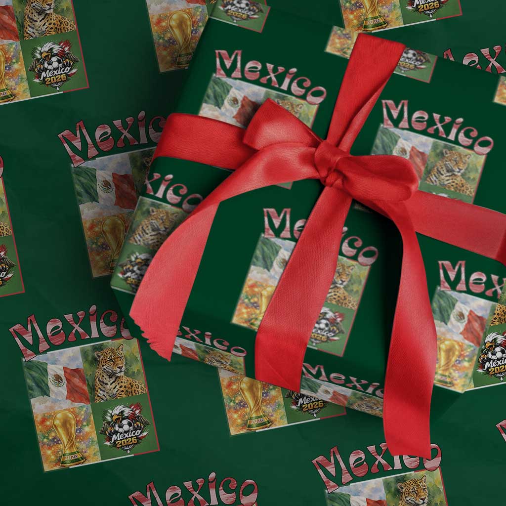 Mexico National Soccer Lover Wrapping Paper Roll Patriotic Mexican Fan Gift TS12 Green Print Your Wear
