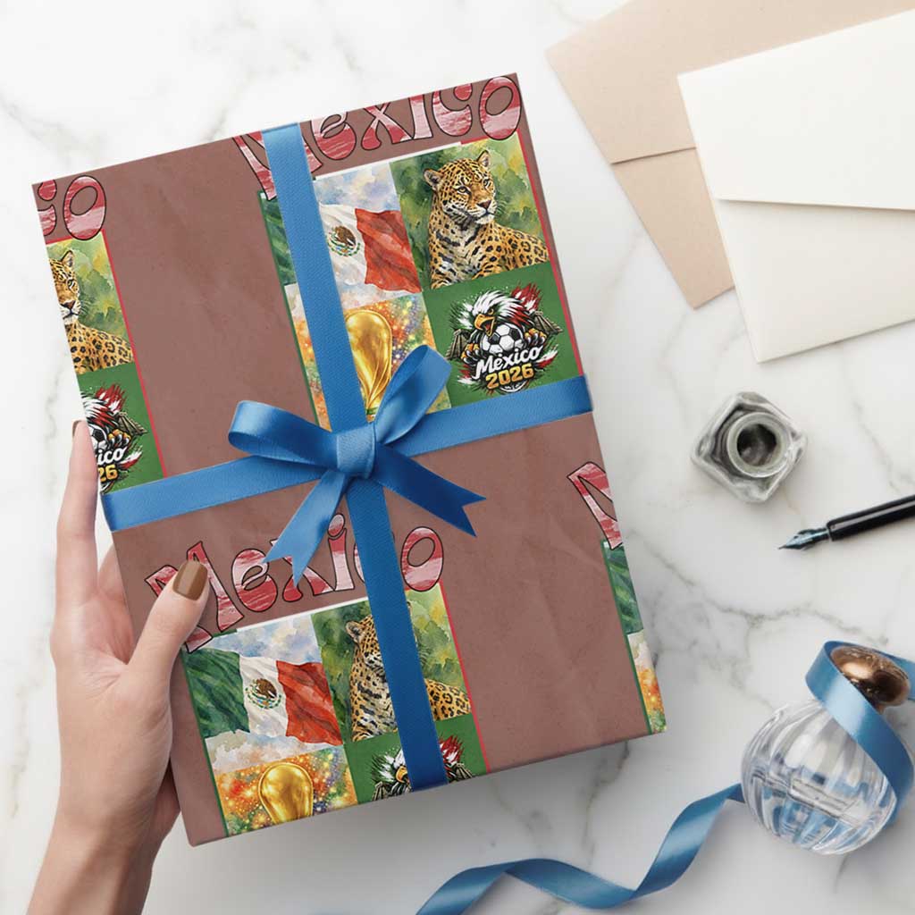 Mexico National Soccer Lover Wrapping Paper Roll Patriotic Mexican Fan Gift TS12 Mocha Print Your Wear