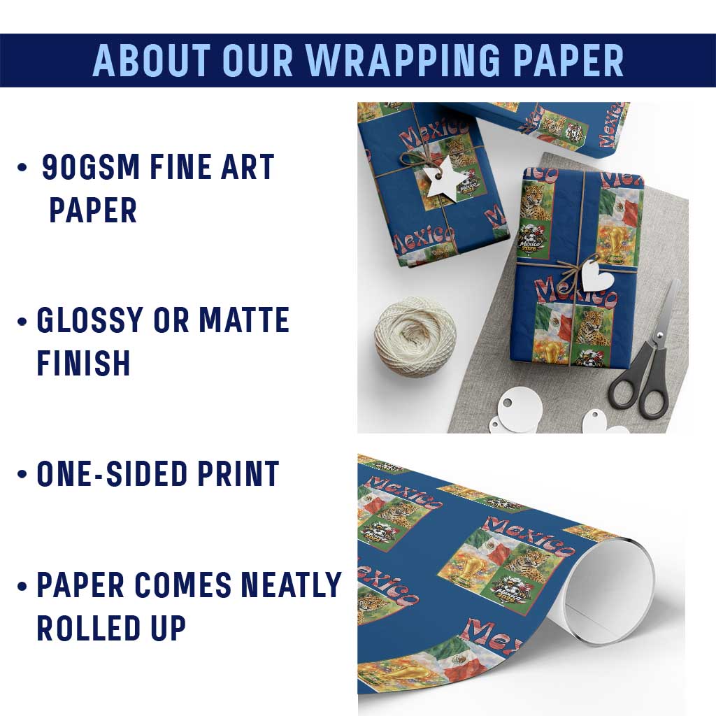 Mexico National Soccer Lover Wrapping Paper Roll Patriotic Mexican Fan Gift TS12 Print Your Wear