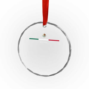 Mexico Pride Crystal Glass Ornament Mexican Flag Independence Day Hispanic Heritage Minimalism - Print Your Wear