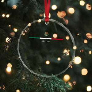 Mexico Pride Crystal Glass Ornament Mexican Flag Independence Day Hispanic Heritage Minimalism - Print Your Wear