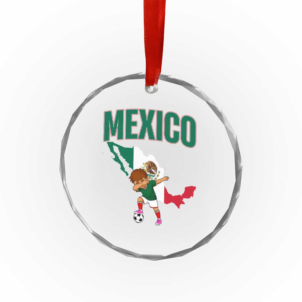 Mexico Soccer Boy Dabbing Boy Mexican Flag Map Crystal Glass Ornament TS14 Print Your Wear