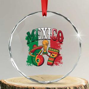 Mexico Soccer Fan Crystal Glass Ornament Funny 67 Viral Gen Alpha Slang Gift TS12 Transparent Glass 3'' Circle Print Your Wear