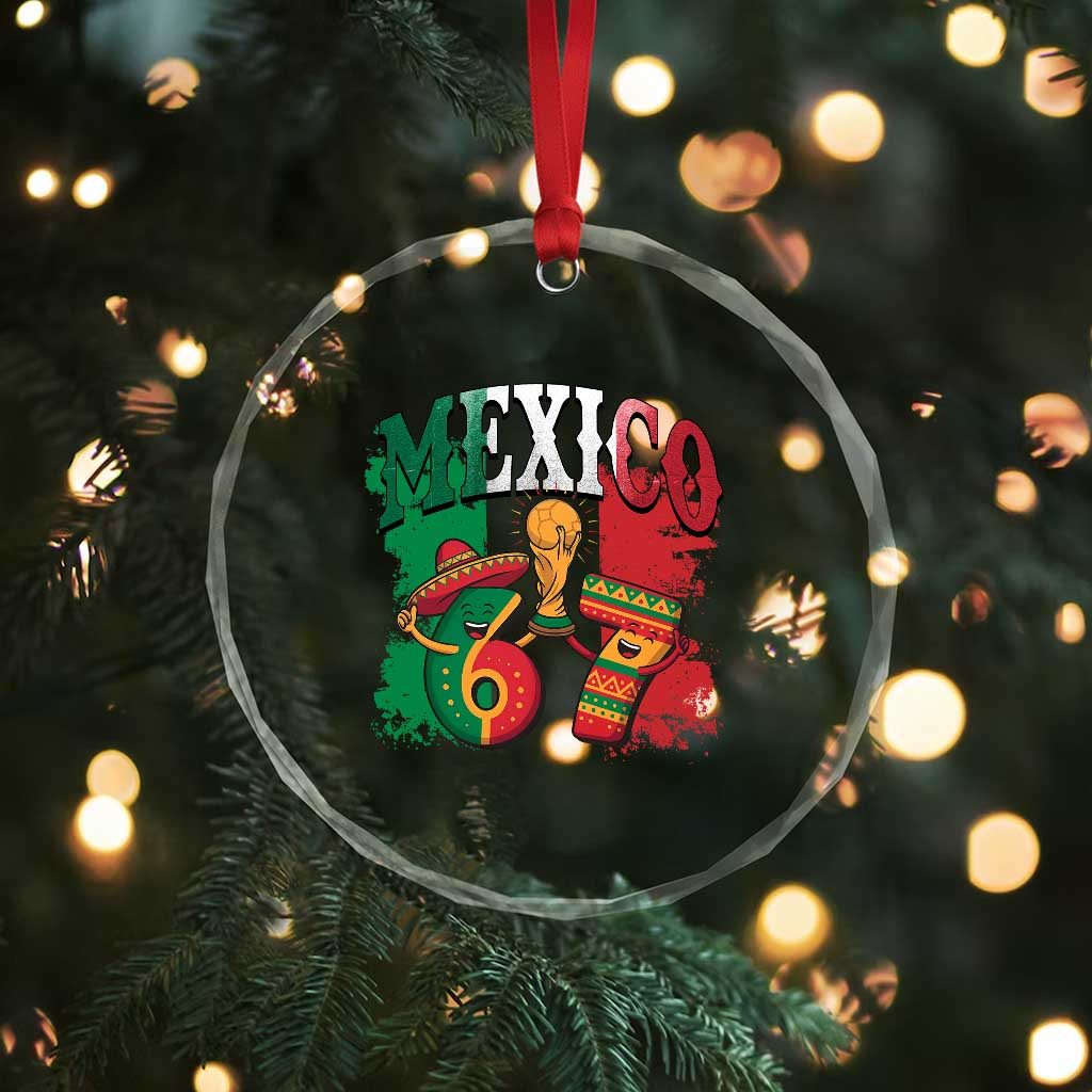 Mexico Soccer Fan Crystal Glass Ornament Funny 67 Viral Gen Alpha Slang Gift TS12 Print Your Wear