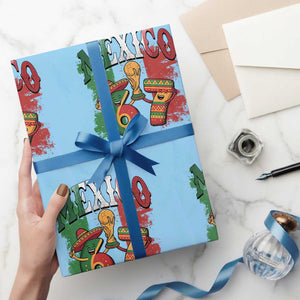 Mexico Soccer Fan Wrapping Paper Roll Funny 67 Viral Gen Alpha Slang Gift TS12 Light Blue Print Your Wear