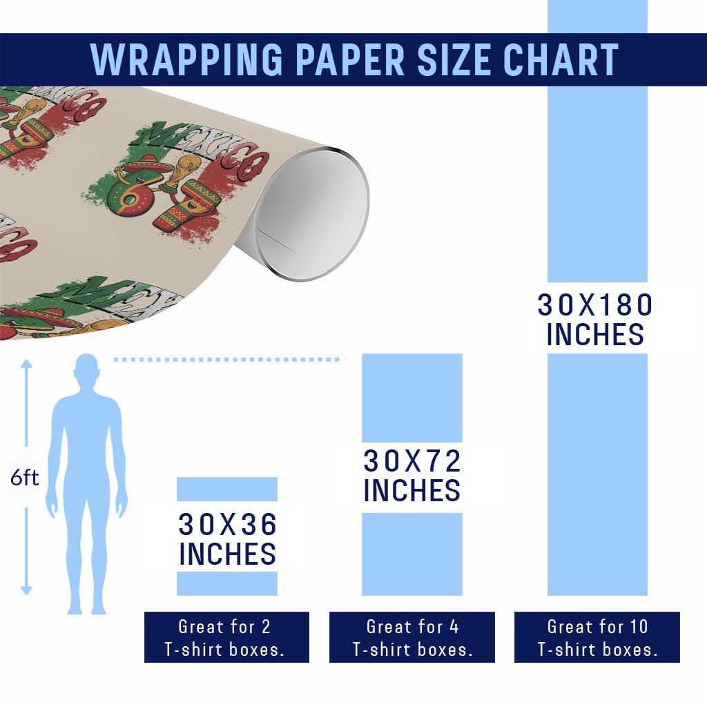 Mexico Soccer Fan Wrapping Paper Roll Funny 67 Viral Gen Alpha Slang Gift TS12 Print Your Wear