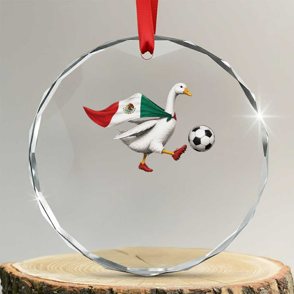 Mexico Soccer Goose Crystal Glass Ornament Mexico Futbol Fan TS10 Transparent Glass 3'' Circle Print Your Wear