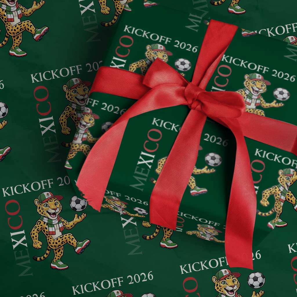 Mexico Soccer Pride Jaguar Kickoff 2026 Wrapping Paper Roll TS12 Green Print Your Wear