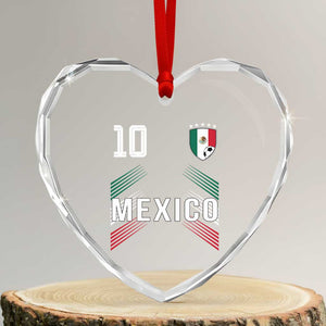 Mexico Soccer Sports Graphic Number 10 Jersey Style Heart Crystal Glass Ornament Proud Mexican Football Fans Game Day Pride TS02 Transparent Glass 3'' Heart Print Your Wear