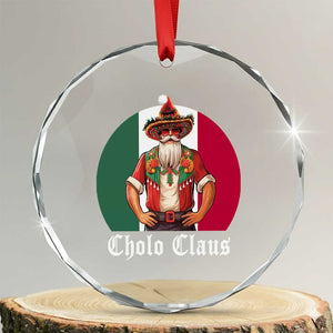 Mexico Xmas Crystal Glass Ornament Cholo Claus Mexican Santa Sombrero Feliz Navidad TS09 Transparent Glass 3'' Circle Print Your Wear