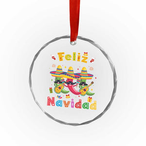 Mexico Xmas Crystal Glass Ornament Feliz Navidad Mexican Fiesta Hot Pepper Guitar Party TS09 Print Your Wear
