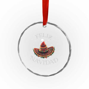 Mexico Xmas Crystal Glass Ornament Feliz Navidad Santa Hat Sombrero TS09 Print Your Wear